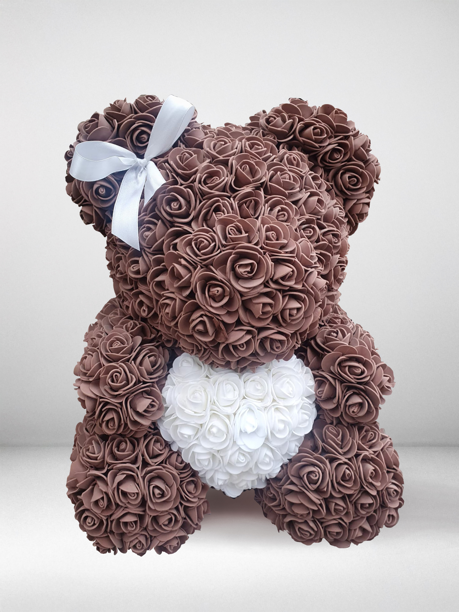 Ourson cœur en fleurs